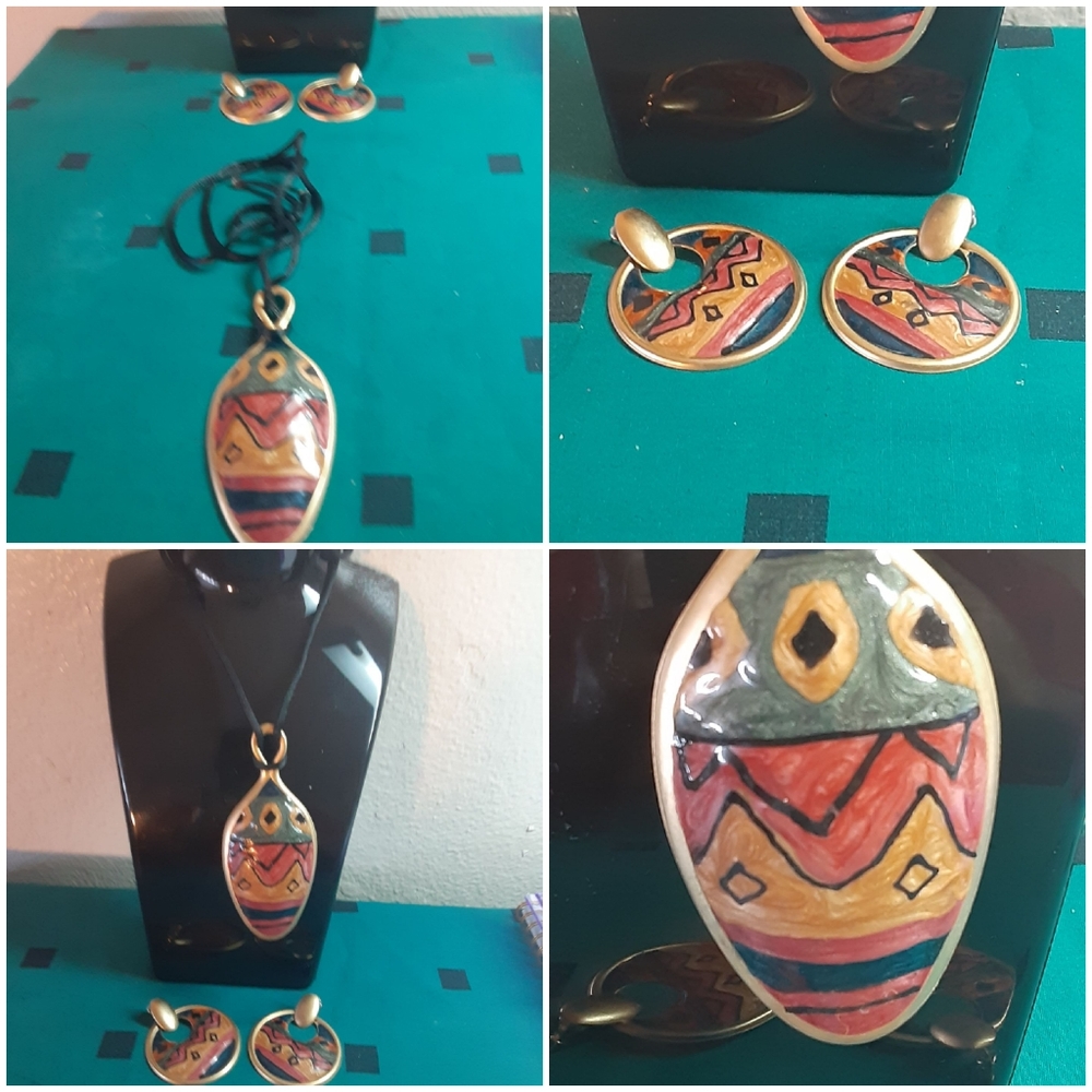 Rope necklace plus earrings